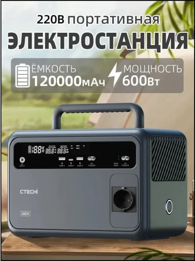 Эксклюзивная мобильная электростанция 600Вт 120000мАч 384Втч